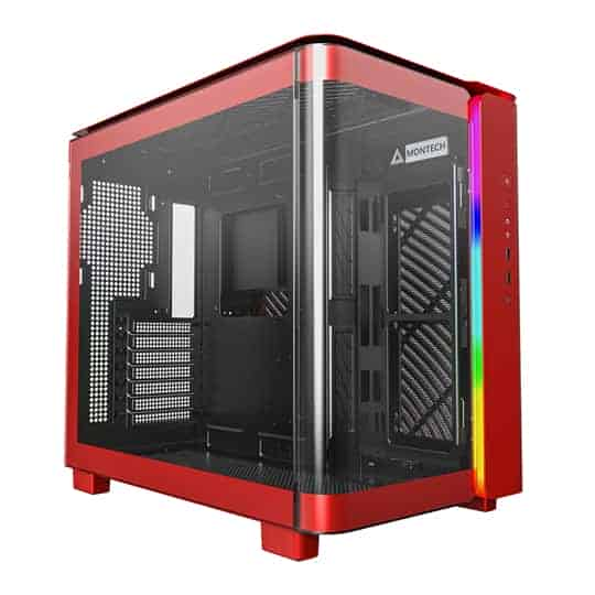 (image for) Montech KING 95 Red Mid Tower Curved Dual Window Case